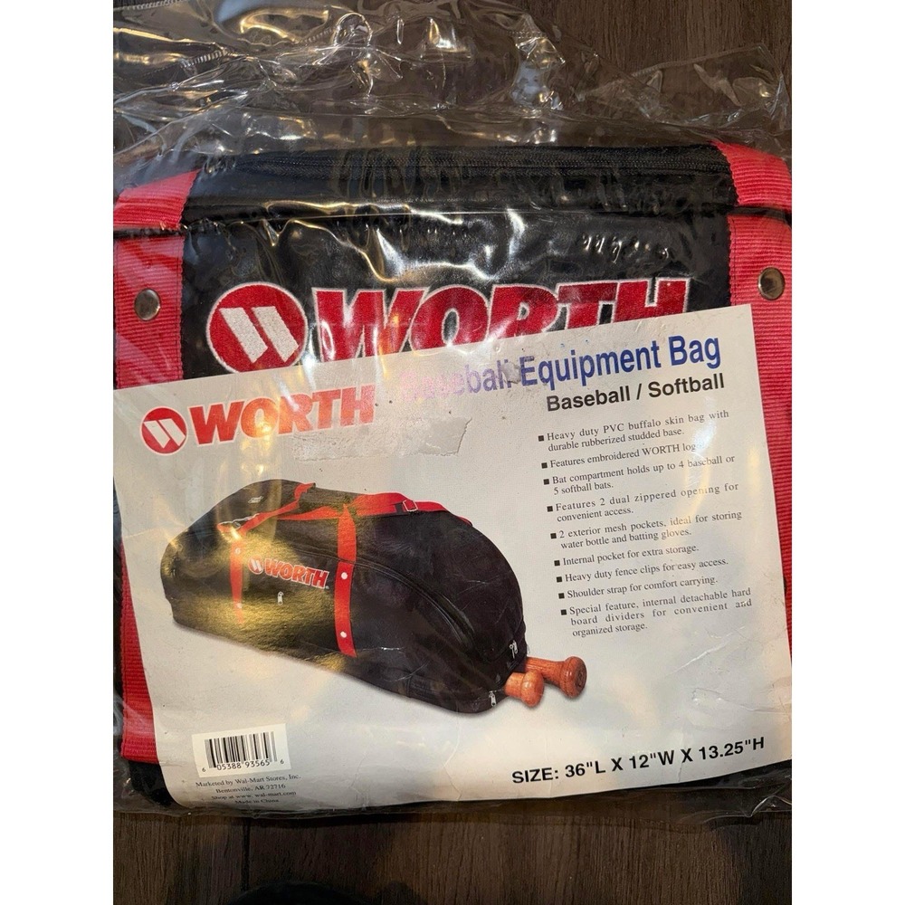 WORTH Baseball Bat/Glove/Spikes carrying tote bag Equipment Bag